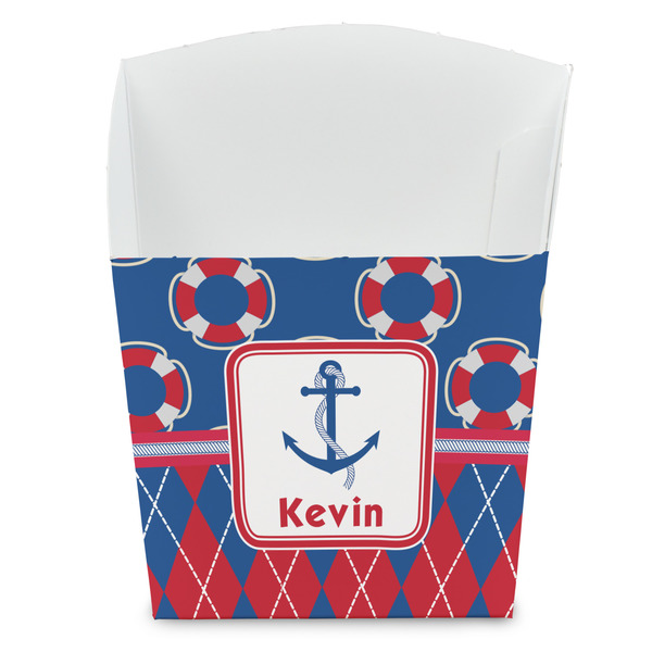 Custom Buoy & Argyle Print French Fry Favor Boxes (Personalized)