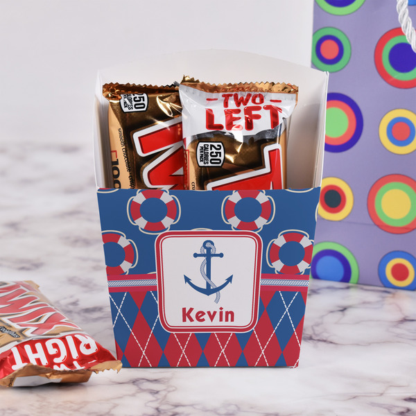 Buoy & Argyle Print French Fry Favor Box - w/ Treats View