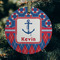 Buoy & Argyle Print Frosted Glass Ornament - Round (Lifestyle)