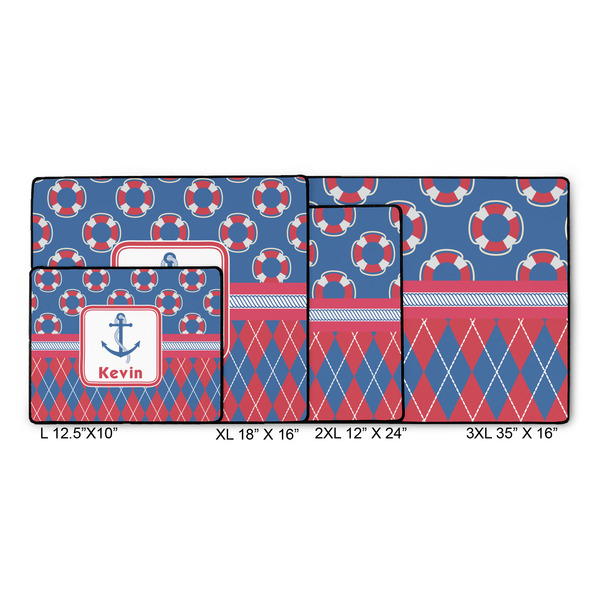 Buoy & Argyle Print Gaming Mats - SIZE CHART