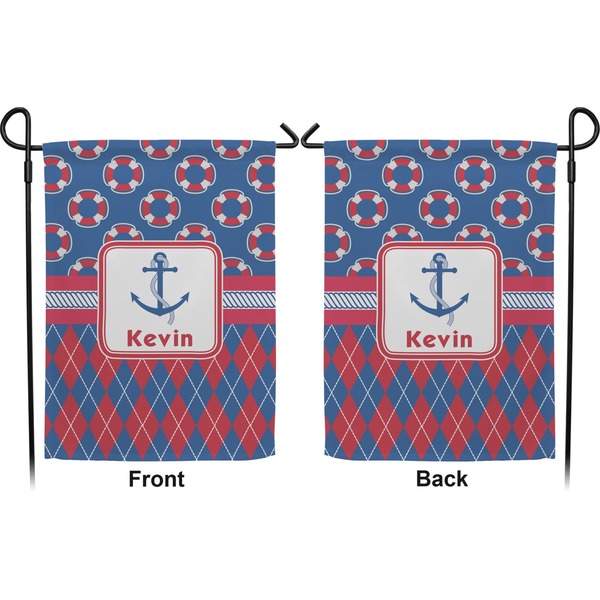 Buoy & Argyle Print Garden Flag - Double Sided Front and Back