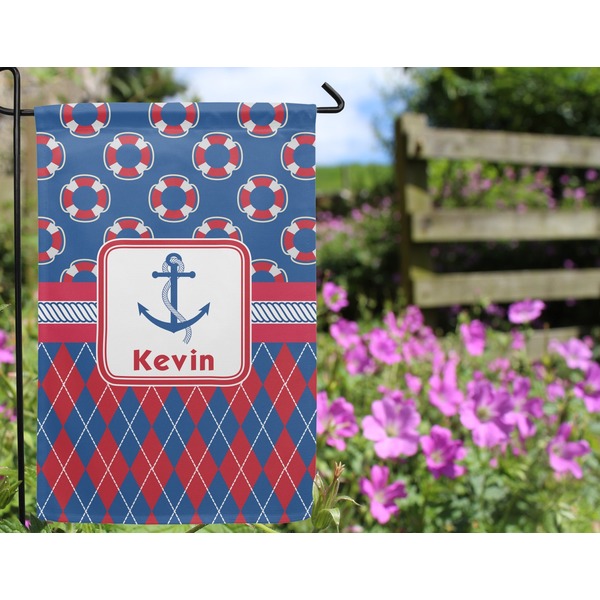 Buoy & Argyle Print Garden Flag - Outside In Flowers
