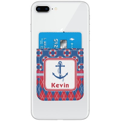 Buoy & Argyle Print Genuine Leather Checkbook Cover Personalized 