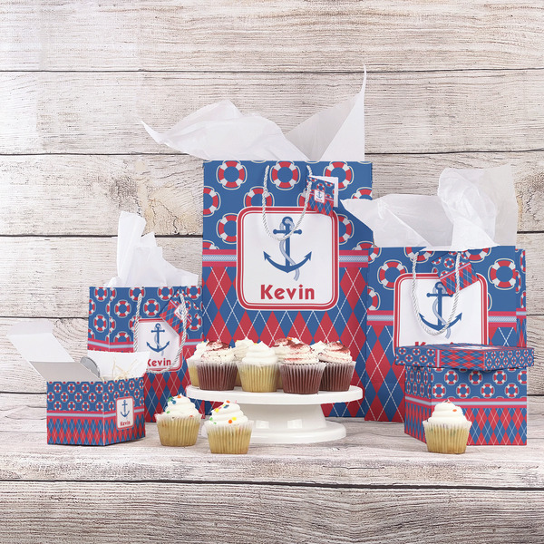 Buoy & Argyle Print Gift Bags - In Context