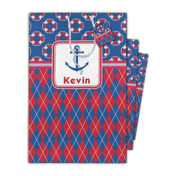 Buoy & Argyle Print Gift Bags - Parent/Main