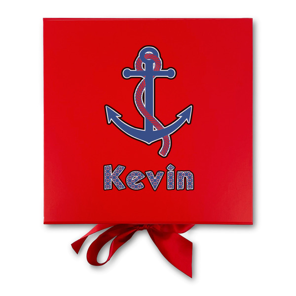 Buoy & Argyle Print Gift Boxes with Magnetic Lid - Red - Approval