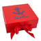 Buoy & Argyle Print Gift Boxes with Magnetic Lid - Red - Front