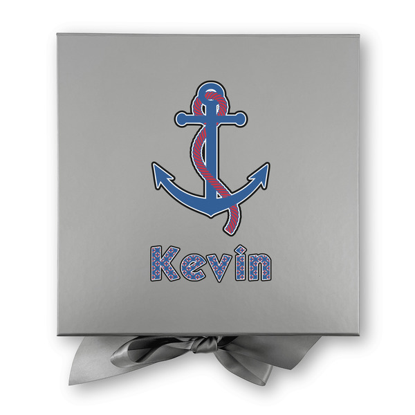 Buoy & Argyle Print Gift Boxes with Magnetic Lid - Silver - Approval
