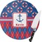 Buoy & Argyle Print Round Glass Cutting Board (Personalized)