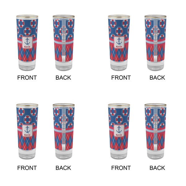 Buoy & Argyle Print Glass Shot Glass - 2 oz - Set of 4 - APPROVAL