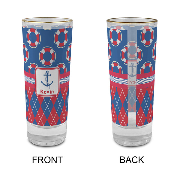 Buoy & Argyle Print Glass Shot Glass - 2 oz - Single - APPROVAL