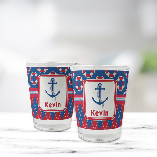 Buoy & Argyle Print Glass Shot Glass - Standard - LIFESTYLE