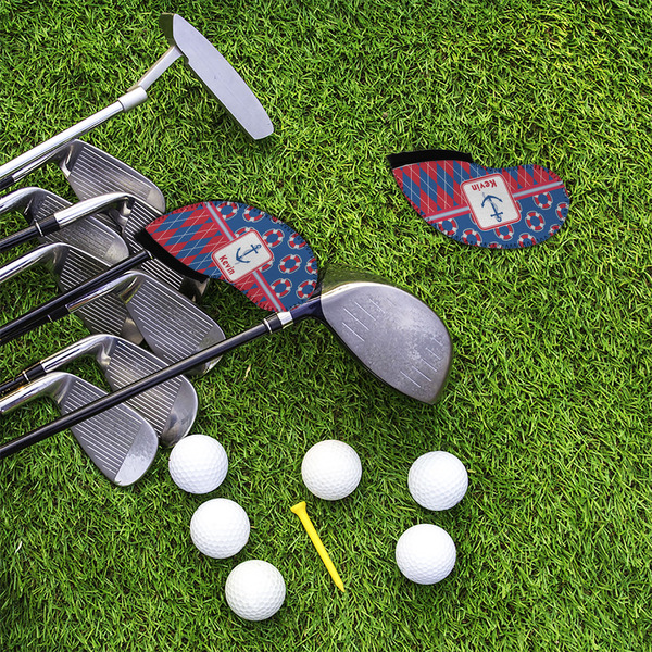 Buoy & Argyle Print Golf Club Covers - LIFESTYLE