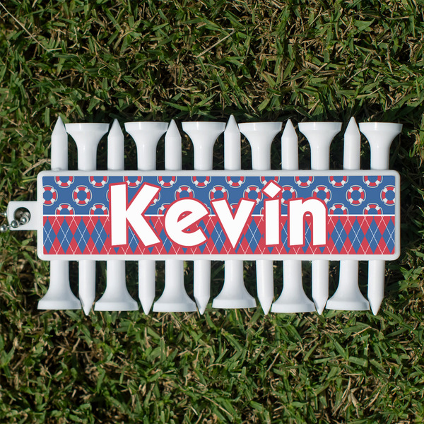 Custom Buoy & Argyle Print Golf Tees & Ball Markers Set (Personalized)