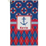 Buoy & Argyle Print Golf Towel - Poly-Cotton Blend - Small w/ Name or Text