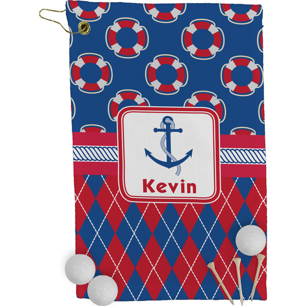 Buoy & Argyle Print Golf Towel (Personalized)