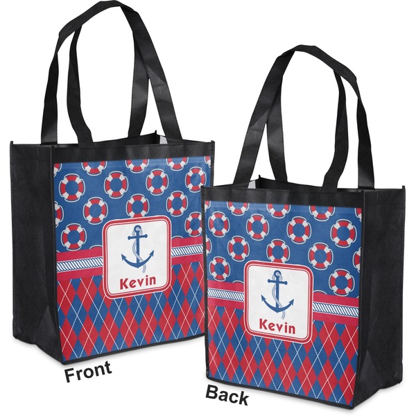 Buoy & Argyle Print Grocery Bag - Apvl