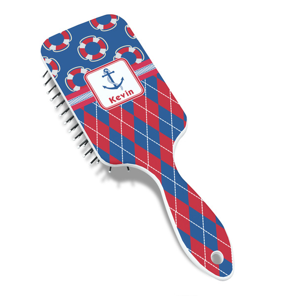 Buoy & Argyle Print Hair Brush - Angle View