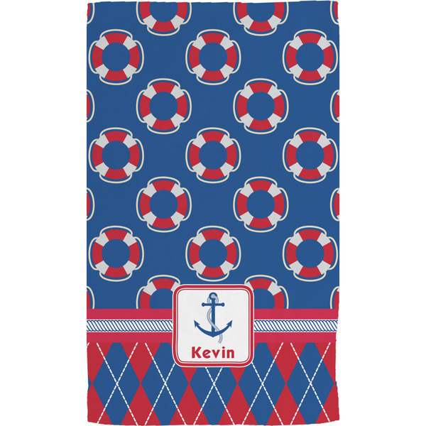 Buoy & Argyle Print Hand Towel (Personalized) Full
