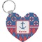 Buoy & Argyle Print Heart Keychain (Personalized)