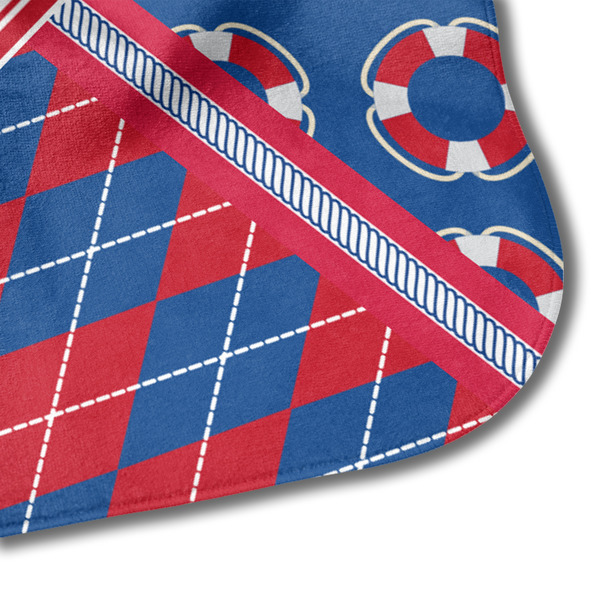 Buoy & Argyle Print Hooded Baby Towel- Detail Corner