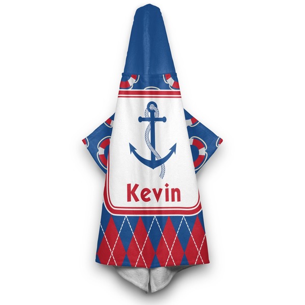 Buoy & Argyle Print Hooded Towel - Hanging