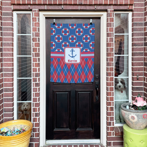 Buoy & Argyle Print House Flags - Double Sided - (Over the door) LIFESTYLE