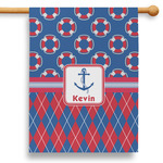 Buoy & Argyle Print 28" House Flag (Personalized)