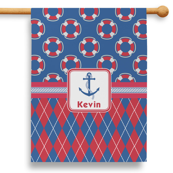 Custom Buoy & Argyle Print 28" House Flag (Personalized)