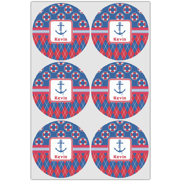 Buoy & Argyle Print Icing Circle - Large - Set of 6