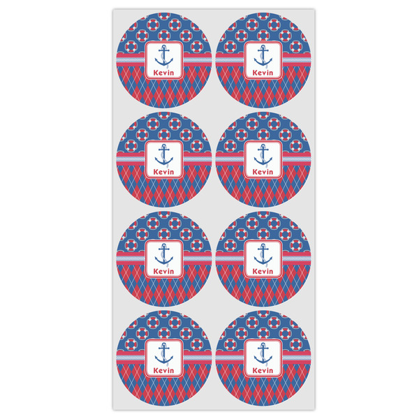 Buoy & Argyle Print Icing Circle - Medium - Set of 8