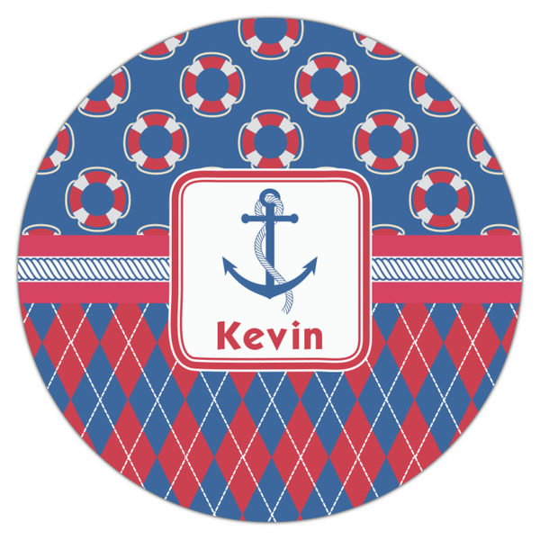 Buoy & Argyle Print Icing Circle - Medium - Single