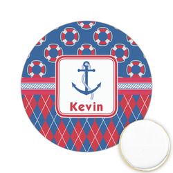 Buoy & Argyle Print Printed Cookie Topper - 2.15" (Personalized)