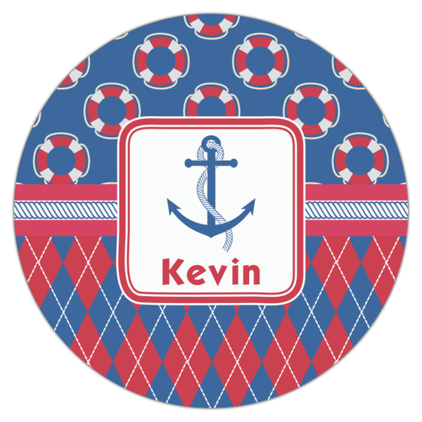 Buoy & Argyle Print Icing Circle - Small - Single