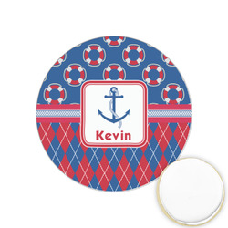 Buoy & Argyle Print Printed Cookie Topper - 1.25" (Personalized)