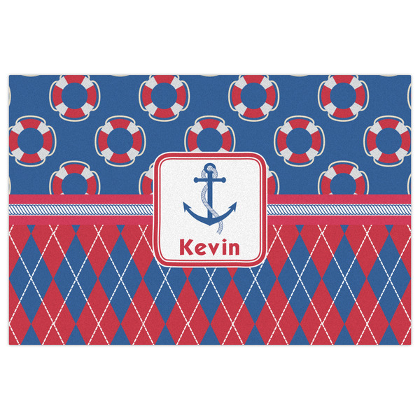 Buoy & Argyle Print Indoor / Outdoor Rug - 2'x3' - Front Flat