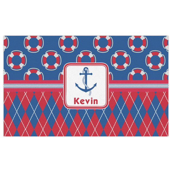 Buoy & Argyle Print Indoor / Outdoor Rug - 3'x5' - Front Flat
