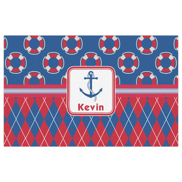 Buoy & Argyle Print Indoor / Outdoor Rug - 5'x8' - Front Flat
