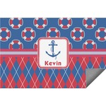 Buoy & Argyle Print Indoor / Outdoor Rug - 6'x8' w/ Name or Text