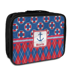 Buoy & Argyle Print Insulated Lunch Bag (Personalized)