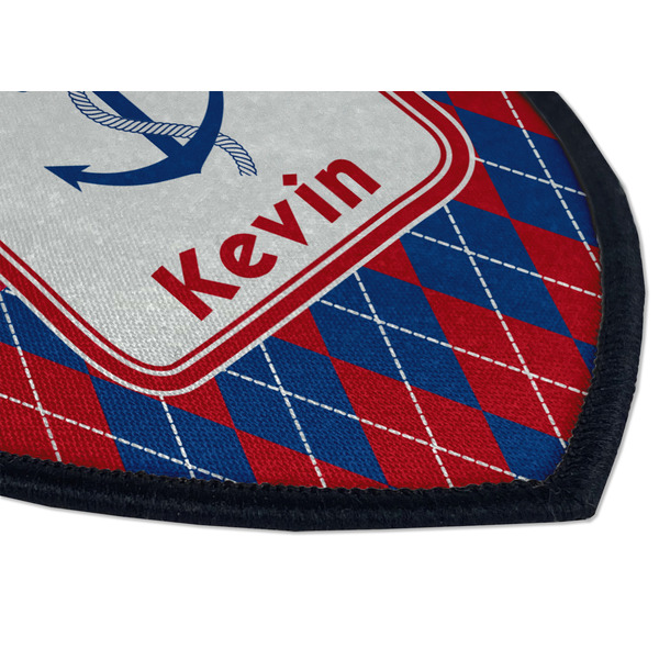 Buoy & Argyle Print Iron on Shield 3 Detail