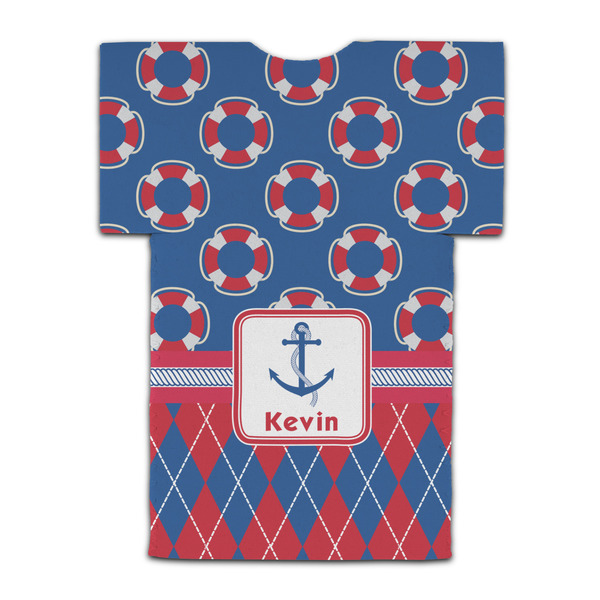 Buoy & Argyle Print Jersey Bottle Cooler - BACK (flat)
