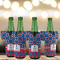 Buoy & Argyle Print Jersey Bottle Cooler - Set of 4 - LIFESTYLE