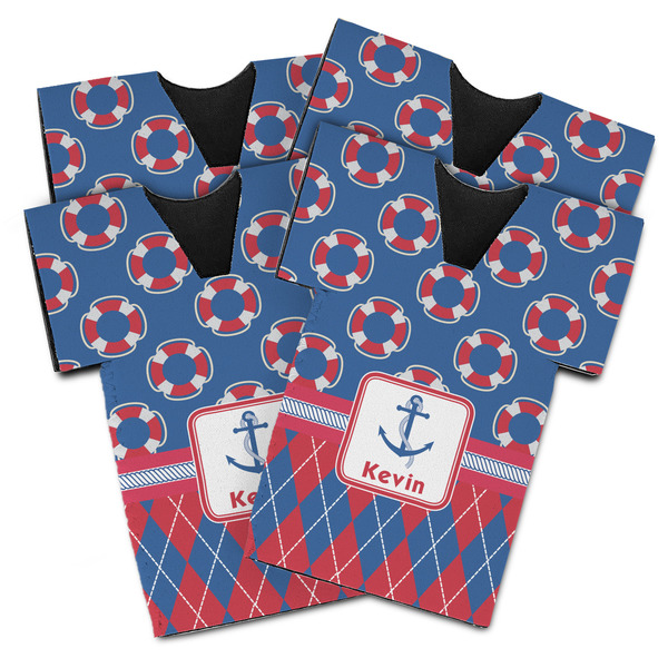 Buoy & Argyle Print Jersey Bottle Cooler - Set of 4 - MAIN (flat)