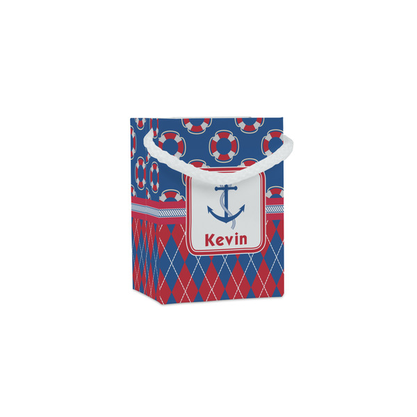Custom Buoy & Argyle Print Jewelry Gift Bags - Matte (Personalized)