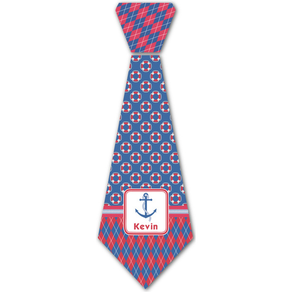 Custom Buoy & Argyle Print Iron On Tie - 4 Sizes w/ Name or Text