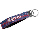 Buoy & Argyle Print Wristlet Webbing Keychain Fob (Personalized)