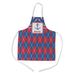Buoy & Argyle Print Kid's Apron - Medium (Personalized)