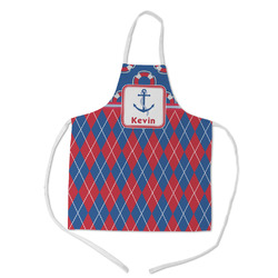 Buoy & Argyle Print Kid's Apron w/ Name or Text