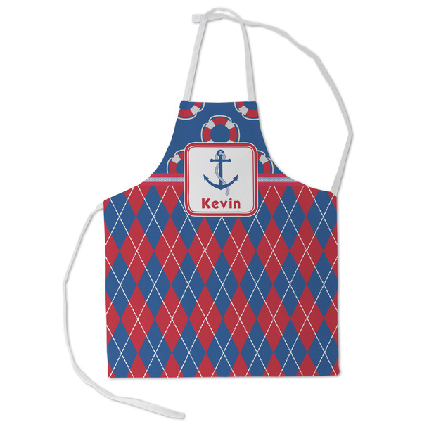 Custom Buoy & Argyle Print Kid's Apron - Small (Personalized)